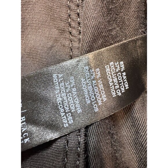 White House Black Market Women's Crop Leg Pants Size 10 Black Ruched Pockets Zip - Picture 4 of 13